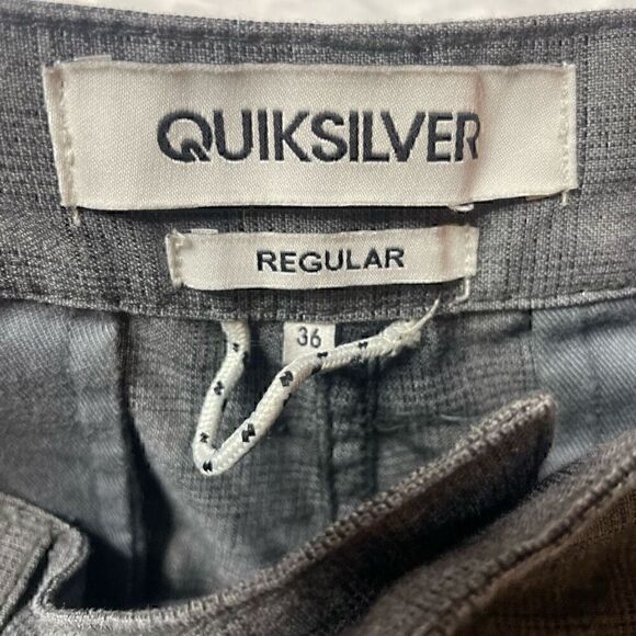 QUIKSILVER Shorts Grey Plaid Casual Mens Size 36 Regular Fit 9" Inseam - Picture 4 of 10
